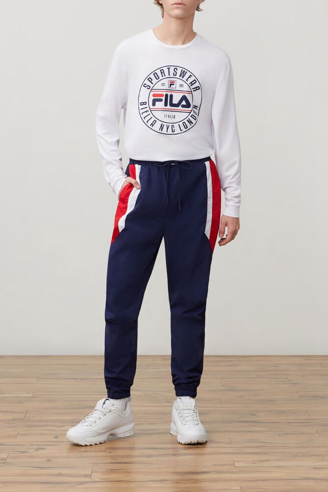 Fila Pants Brickston Wind Mens Navy - India DEU-564708